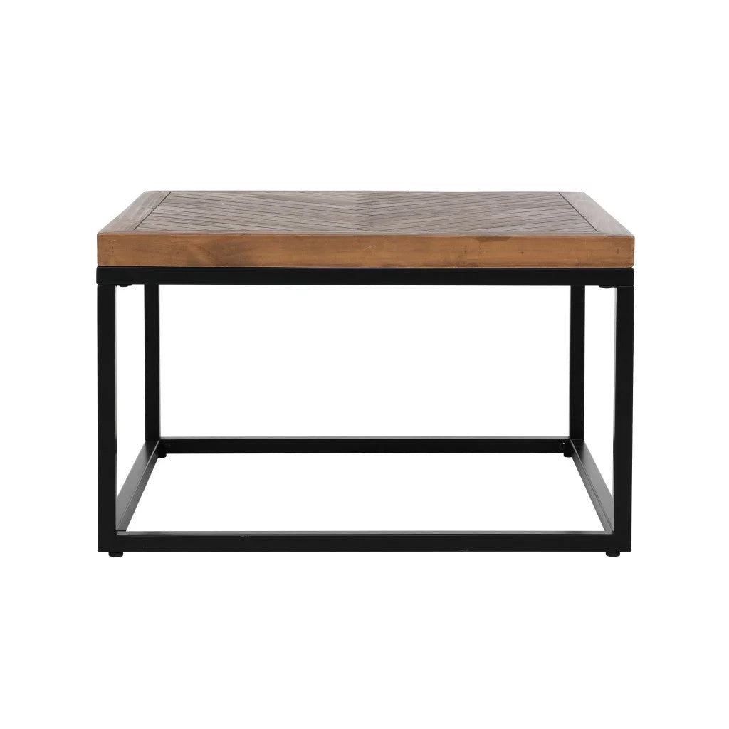 Black Brown Solid Wood Square Coffee Table Q506