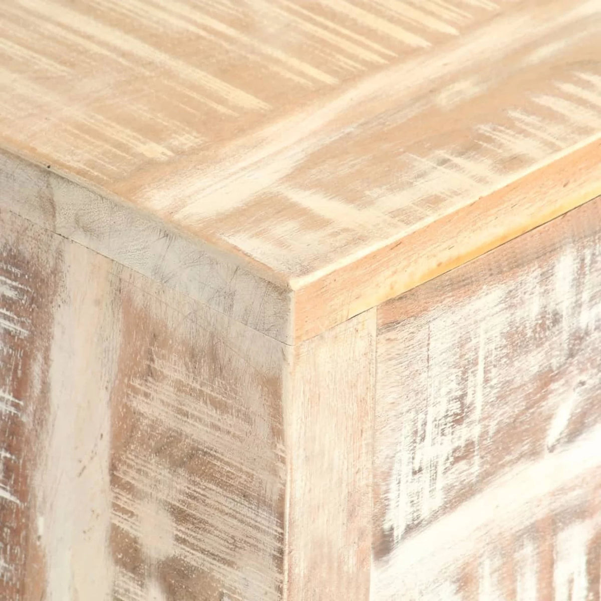 White Solid Acacia Wood Sideboard O7741