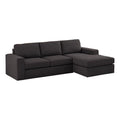 Dark Gray Fabric Sectional Sofa with Reversible Chaise F663