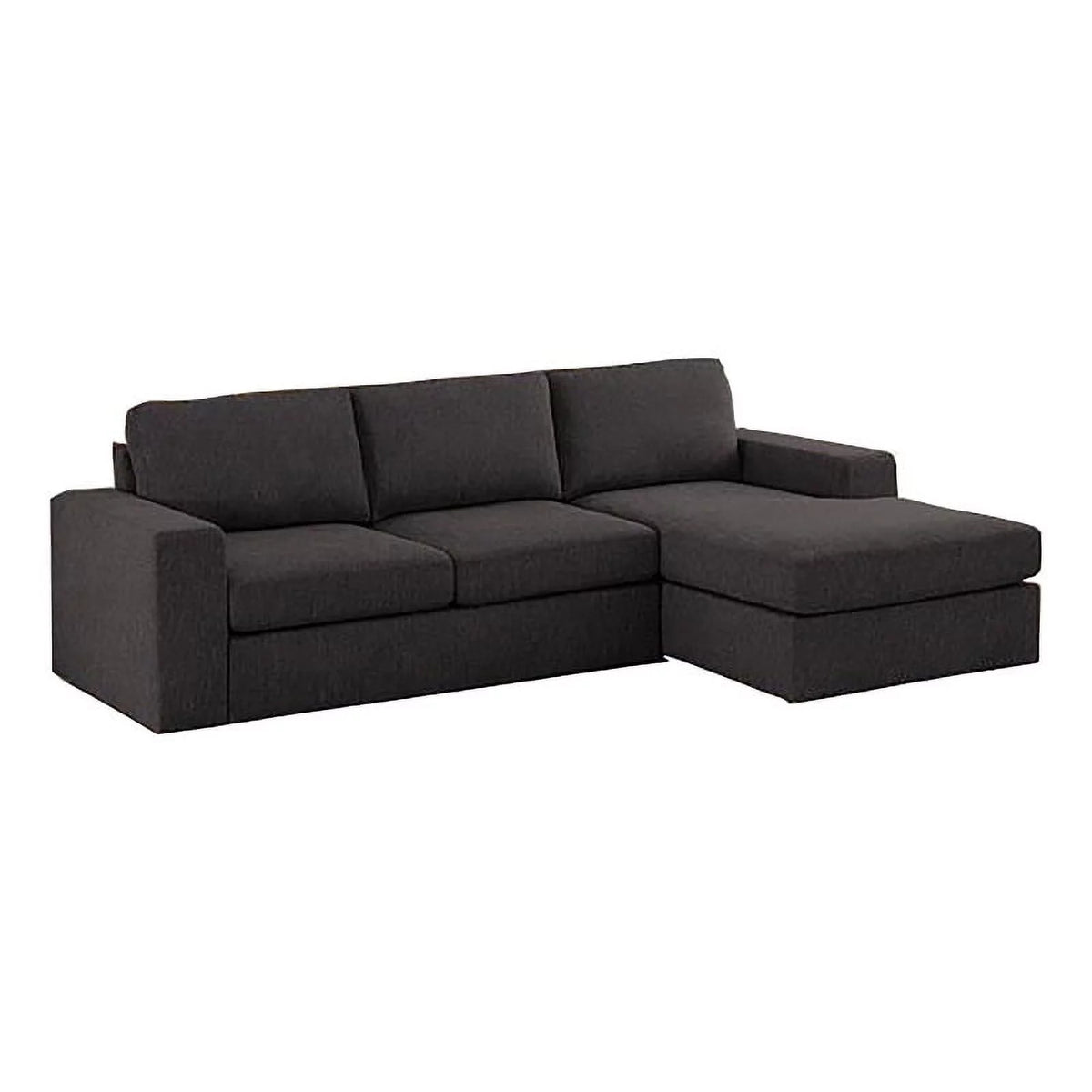 Dark Gray Fabric Sectional Sofa with Reversible Chaise F663