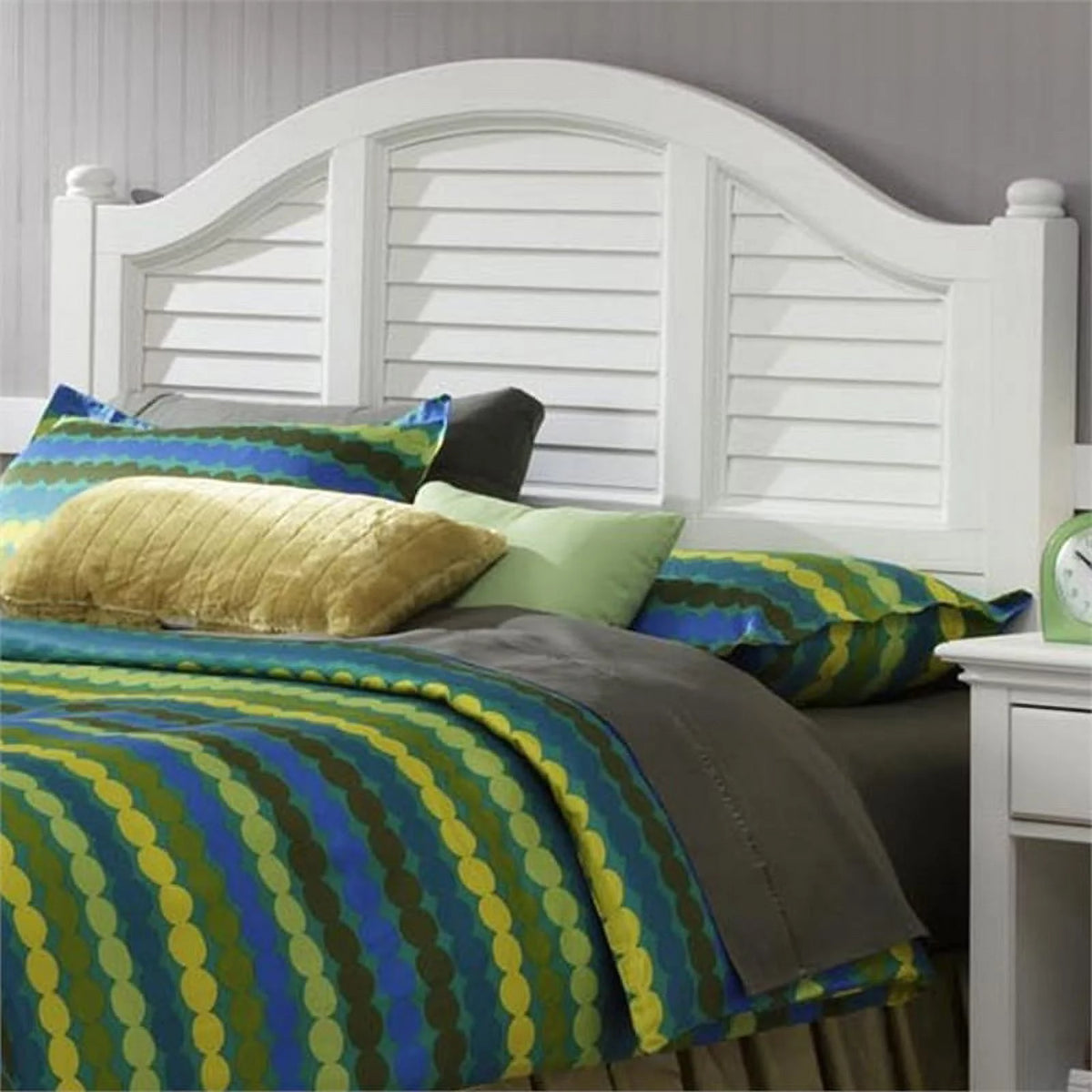 Wood Queen Headboard in Off White B246556