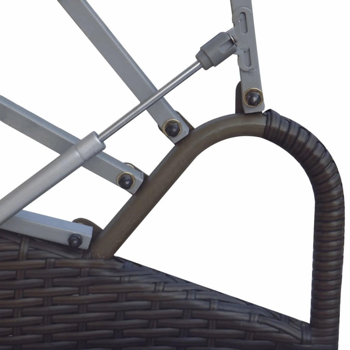 Patio Bed with Canopy Poly Rattan Brown X18141