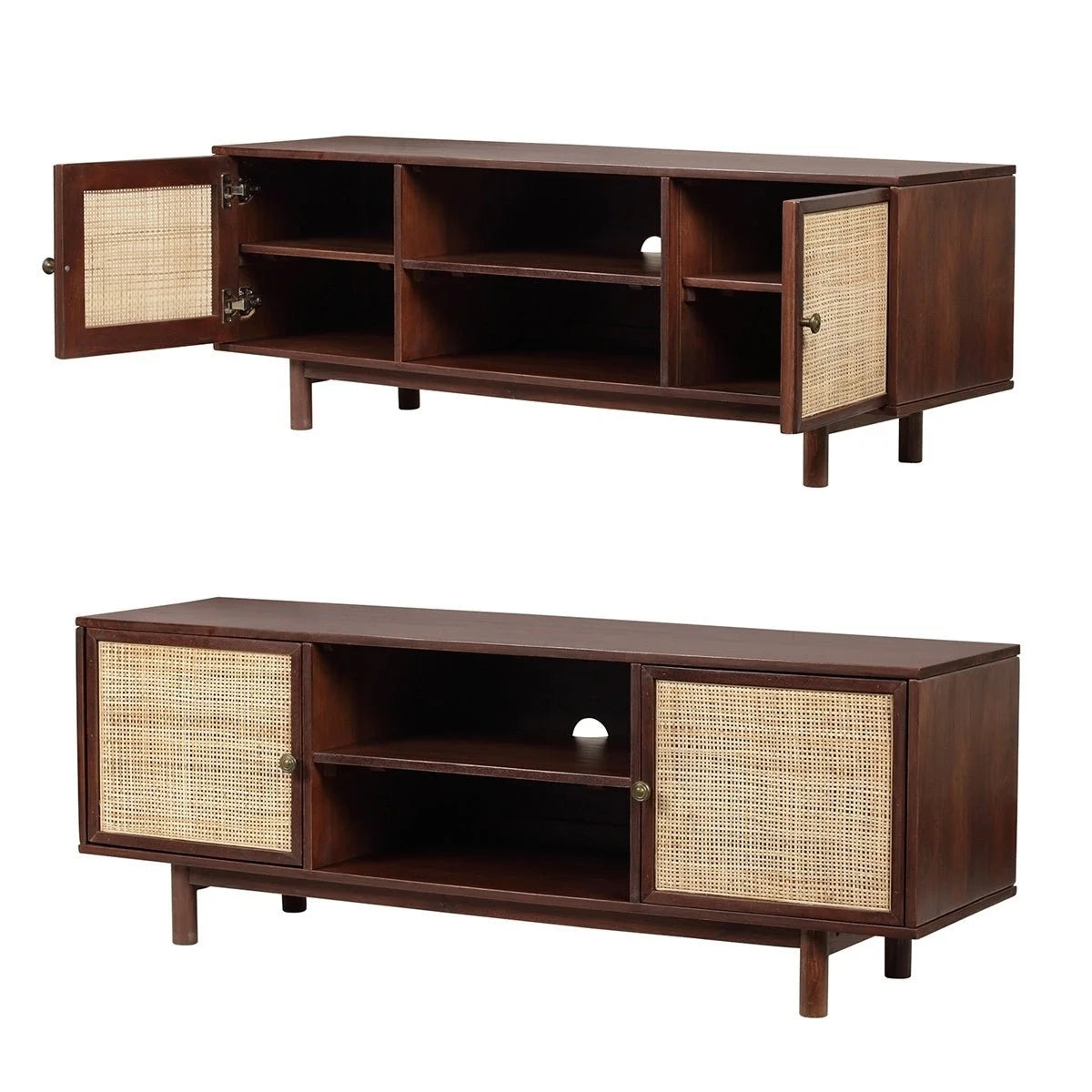 55" Solid Wood TV Stand Cabinet Media Console X3395