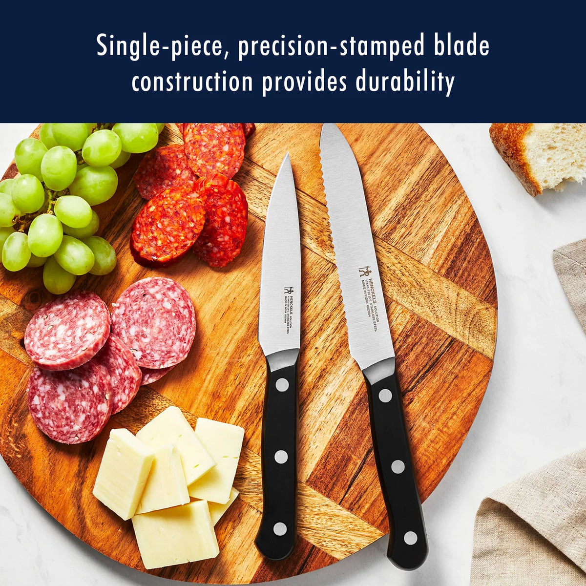 18-pc Dark Brown Stainless Steel Knife Set with Block F95142