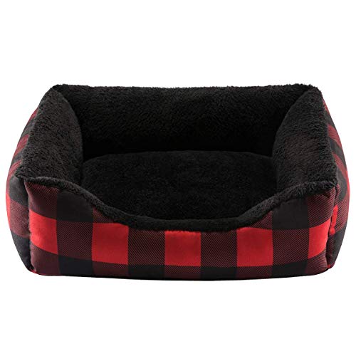 Printed Flannel Rectangle Plush Dog Cat Bed U20762