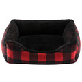 Printed Flannel Rectangle Plush Dog Cat Bed U20762