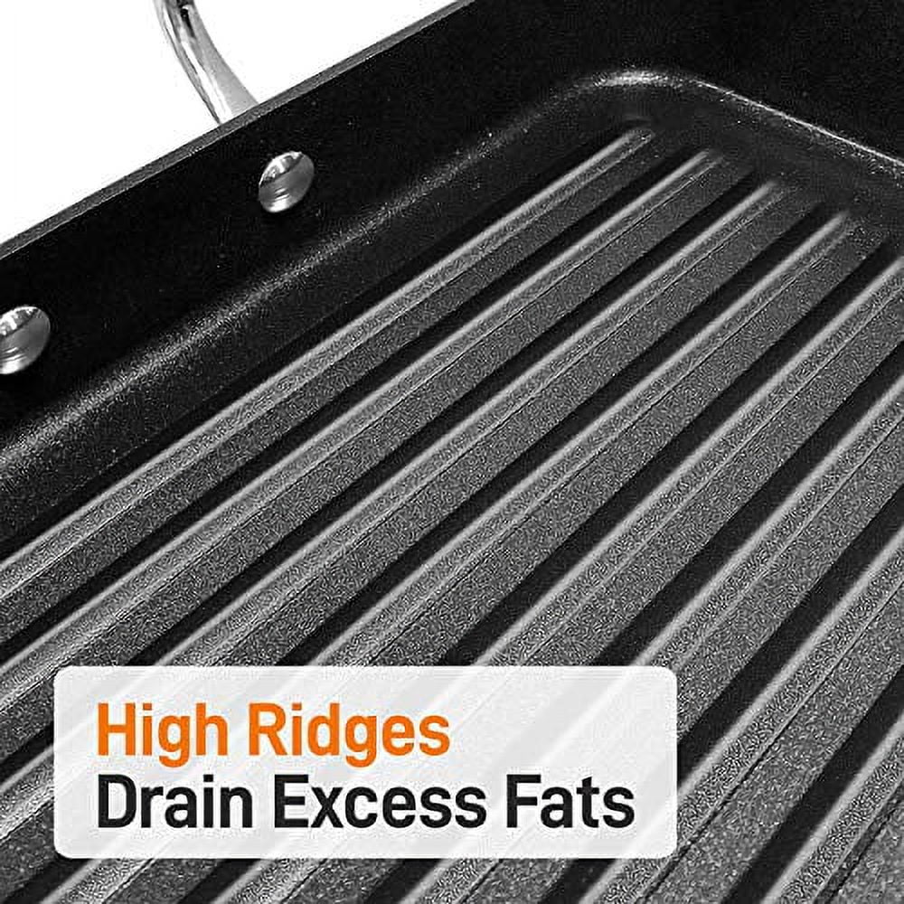 20" x 13" Nonstick Hard-Anodized Grill Pan H709
