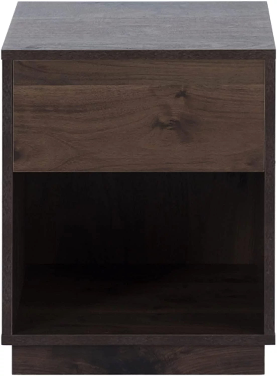 Mid-Century Modern Wooden Nightstand with One Drawer O264062
