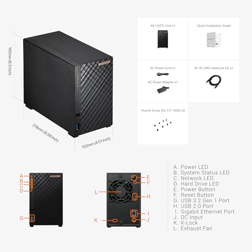 2 Bay NAS Enclosure Network Storage P95542