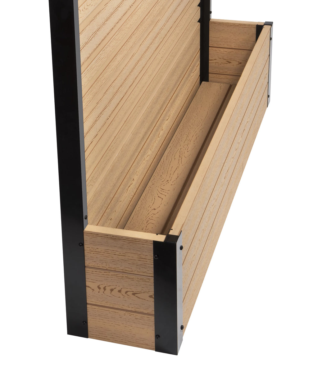 Freestanding Vinyl Outdoor Privacy Screen and Planter Box Kit B991857