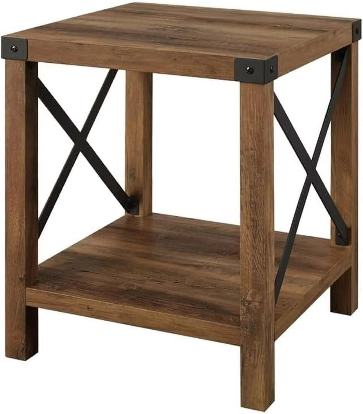 18 Inch Rustic Oak Side Table S989973
