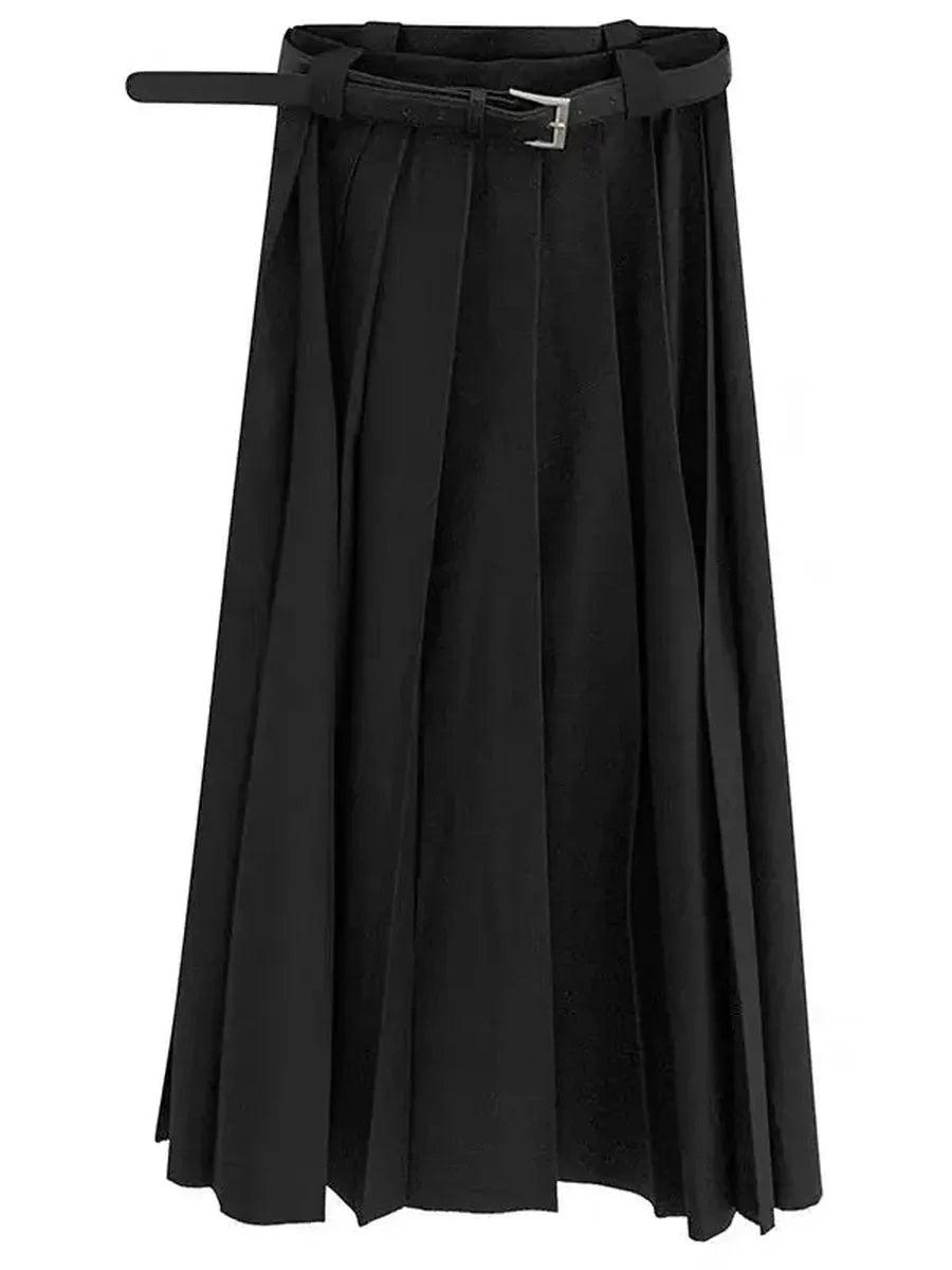 Dark Pleated Midi Skirt S6813