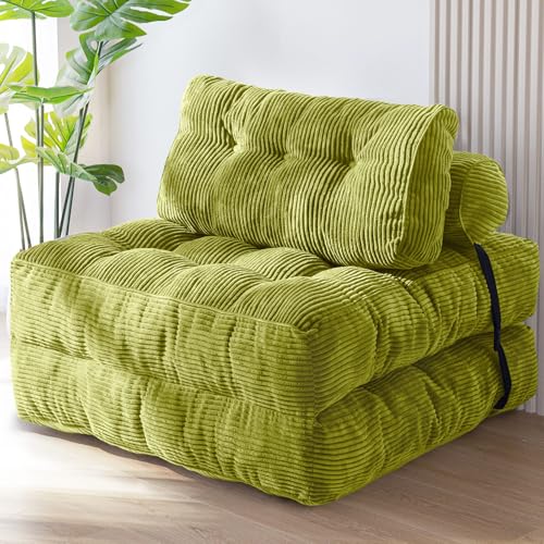 Folding Sofa Bed Convertible Sleeper Chair with Pillow Dark Grey Y1080