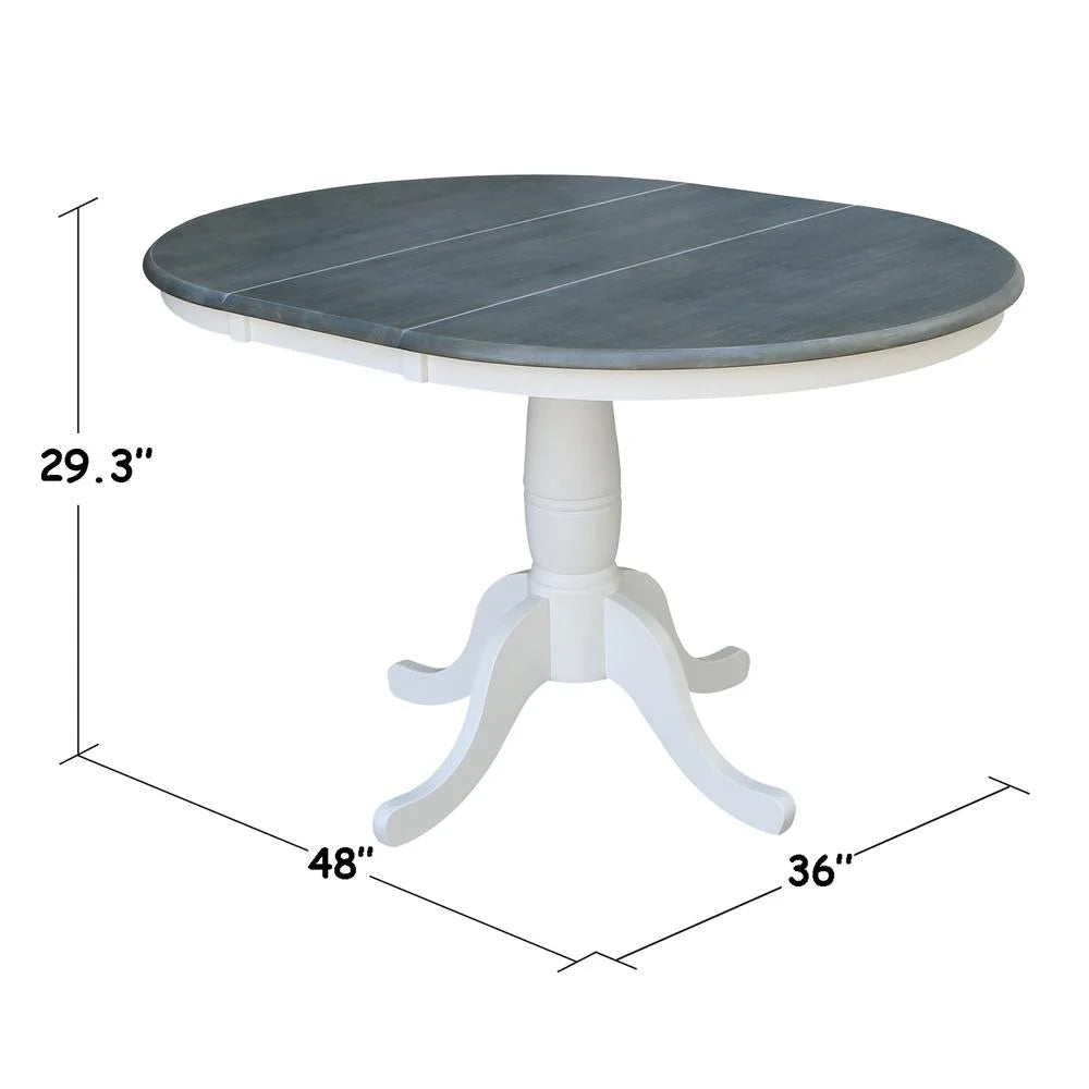 36" Wood Round Table with 12" Leaf Q222