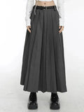 Dark Pleated Midi Skirt S6813