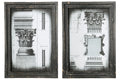 Wood Wall Art Distressed Painted Finish Black Q510