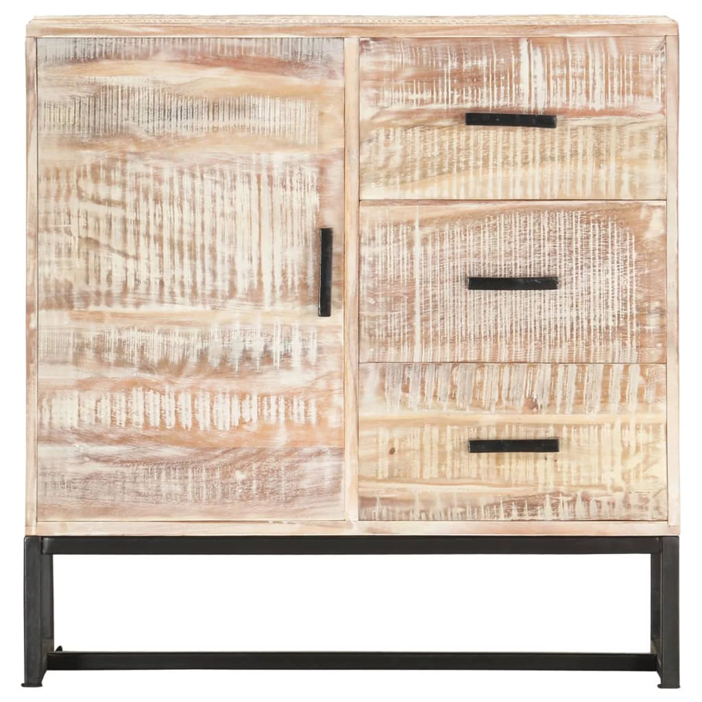 White Solid Acacia Wood Sideboard O7741