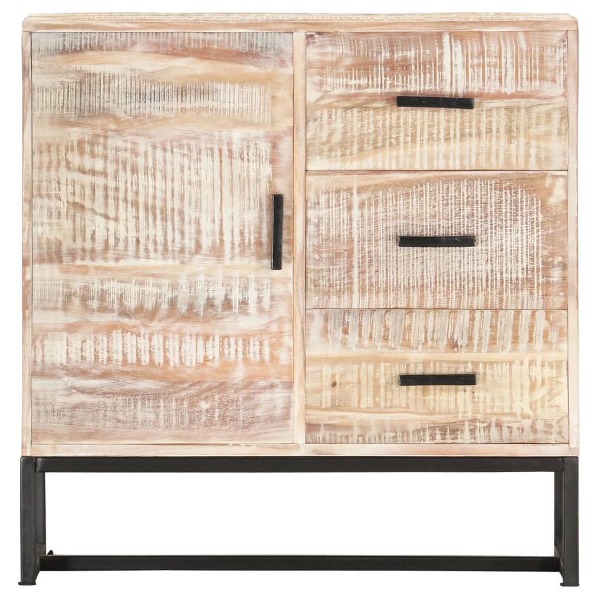 White Solid Acacia Wood Sideboard O7741