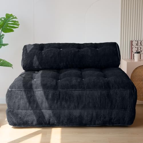 Folding Sofa Bed Convertible Sleeper Chair with Pillow Dark Grey Y1080