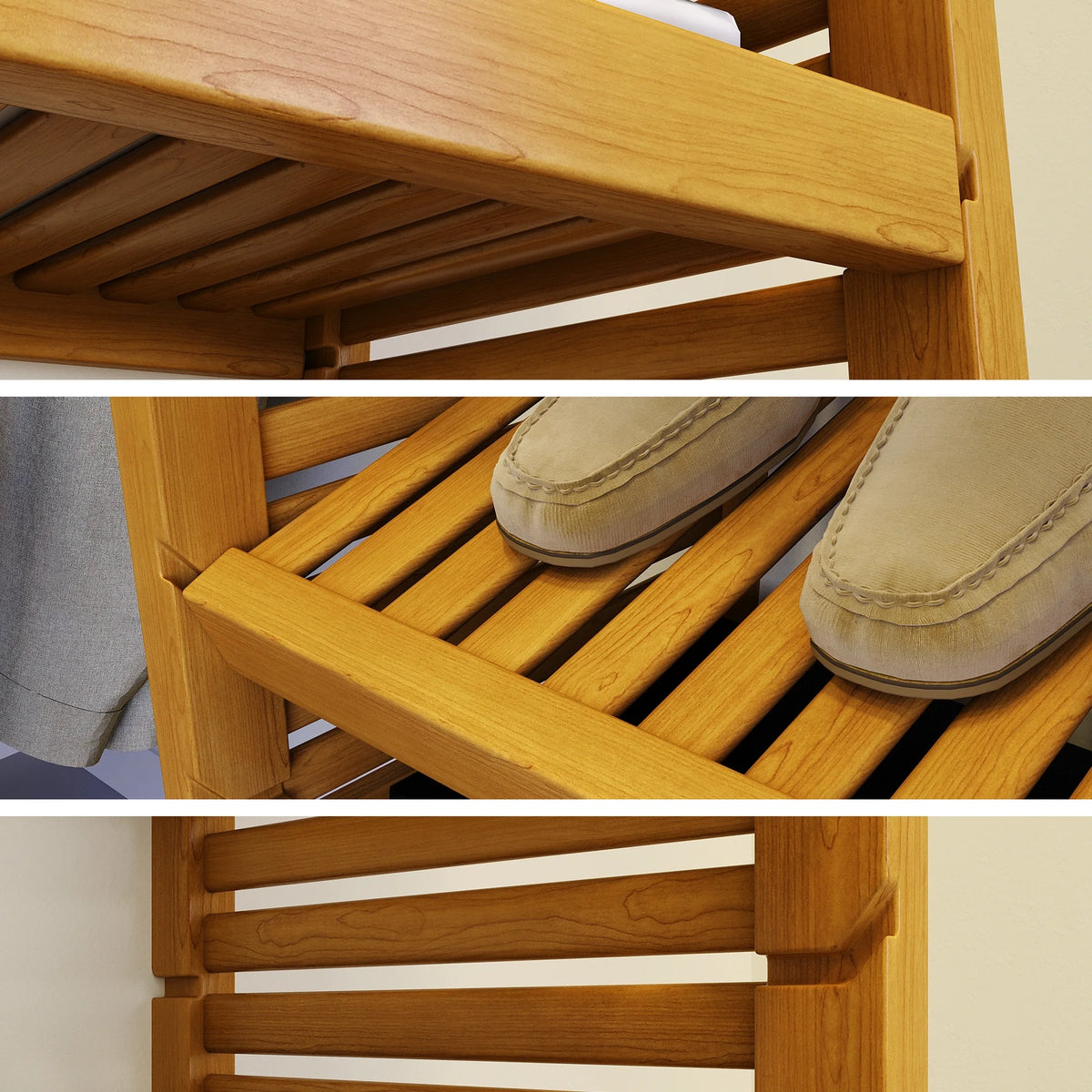 Wood Reach-In Closet System Honey Maple Finish Q24092