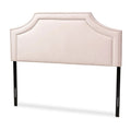 Light Pink Velvet Wood Full Headboard with Adjustable Legs R228