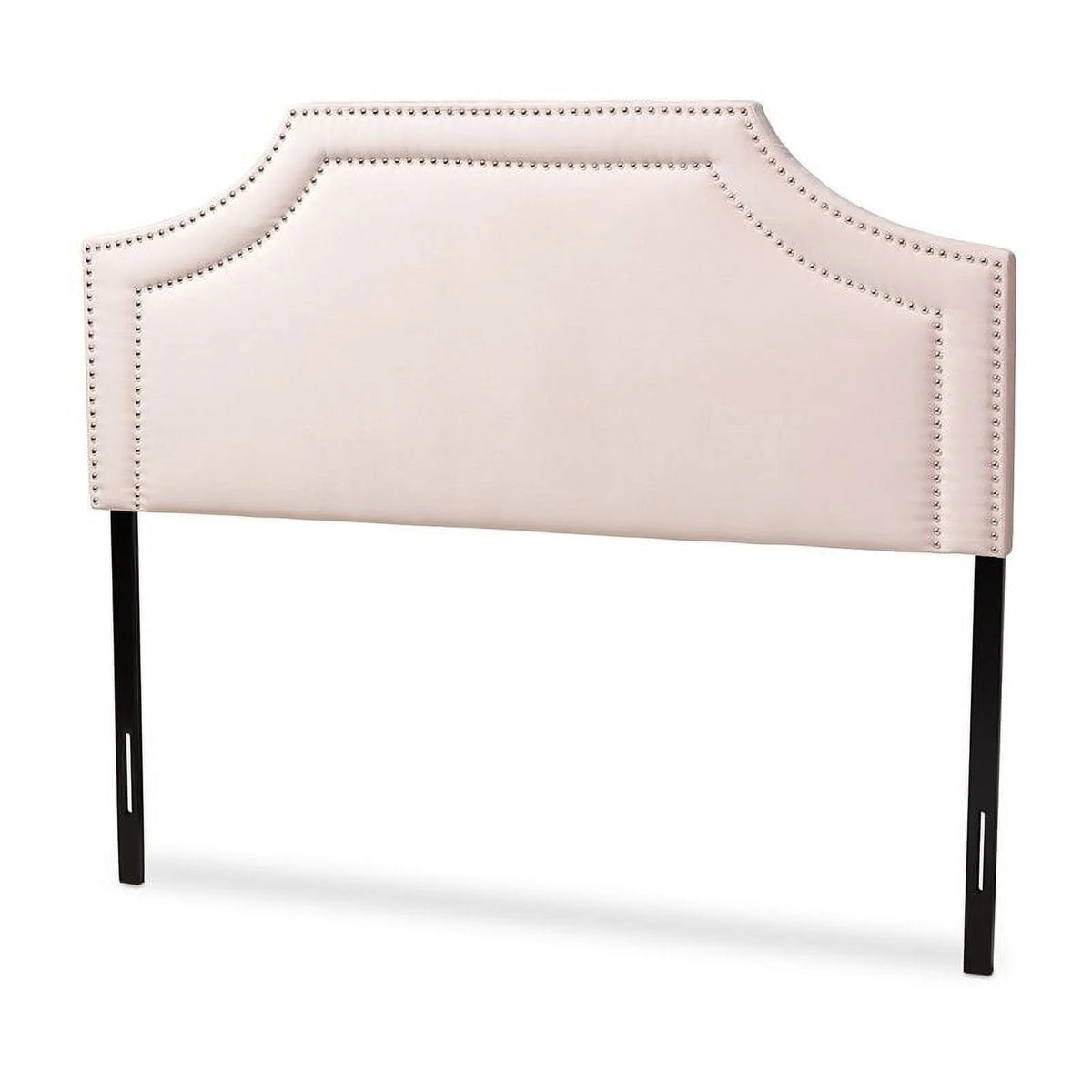 Light Pink Velvet Wood Full Headboard with Adjustable Legs R228