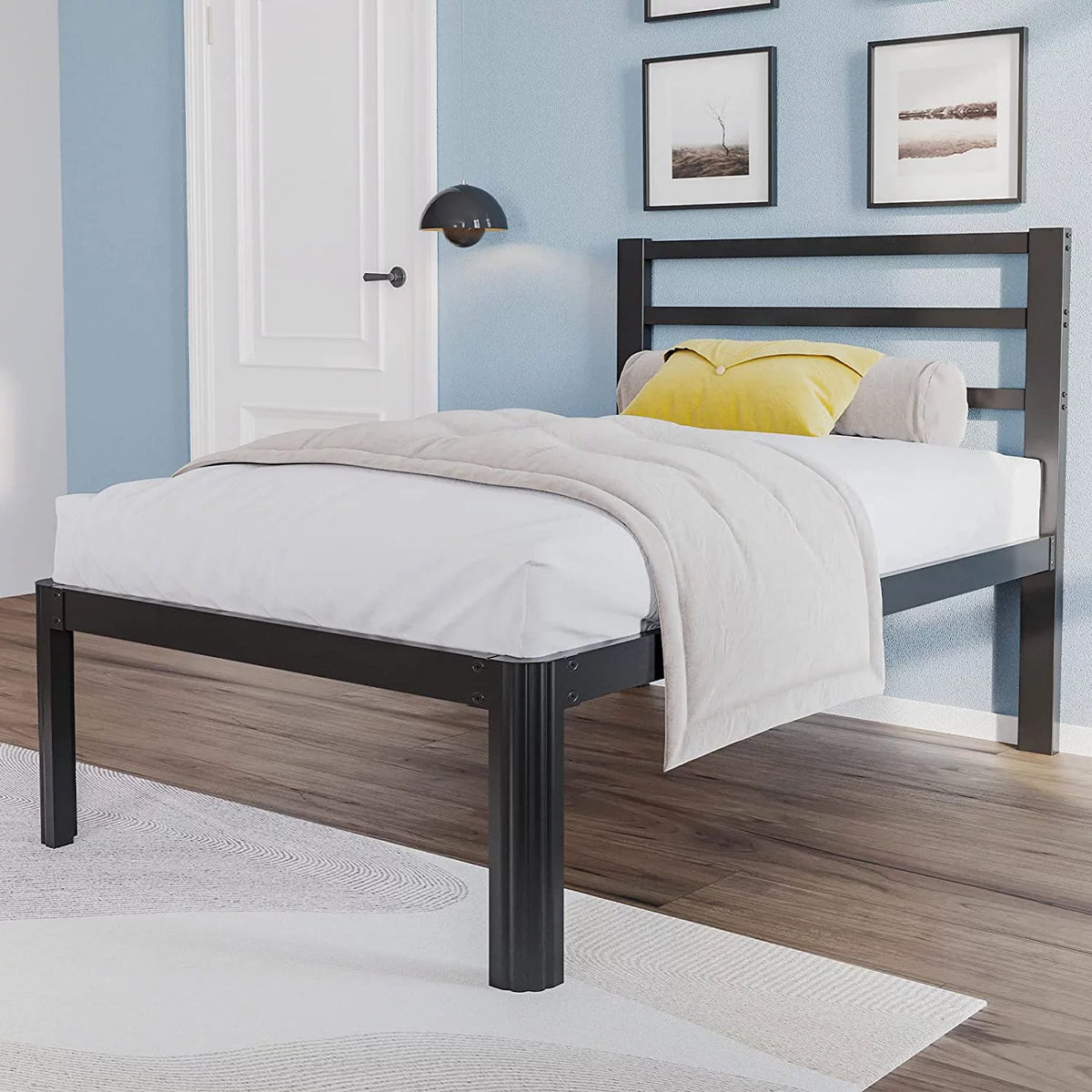 14 Inch Heavy Duty Metal Platform Bed Frame with Headboard G4209