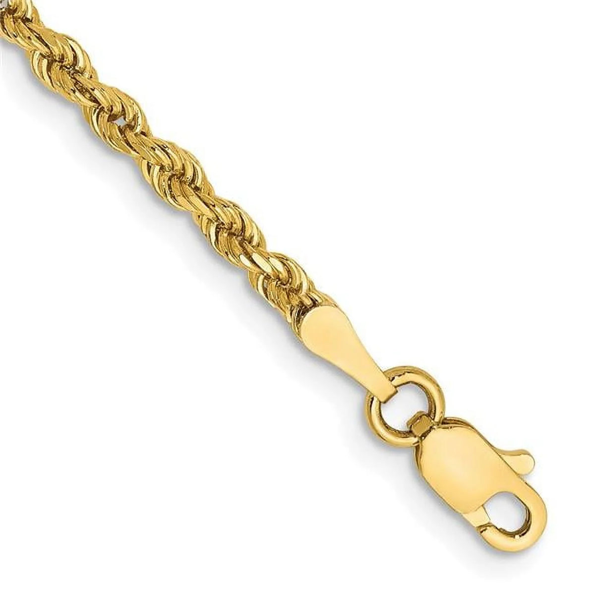 14 Karat Yellow Gold 2.5mm Rope Chain Bracelet J815213