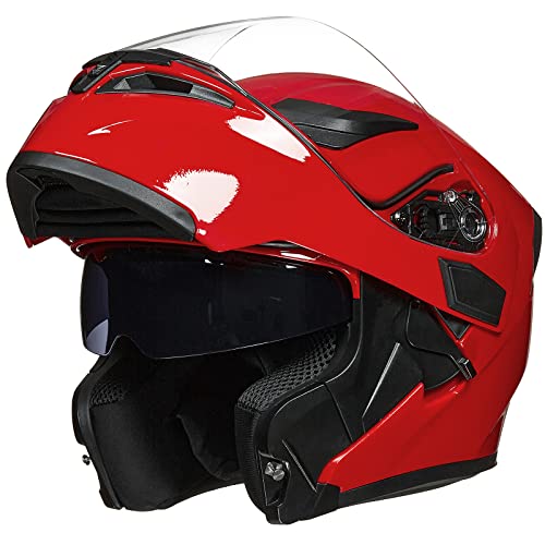 Motorcycle Dual Visor Flip up Modular Full Face Helmet DOT B960197
