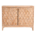 White Distressed 2-door Geometric Accent Cabinet N18952