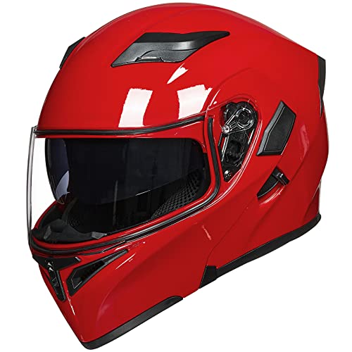 Motorcycle Dual Visor Flip up Modular Full Face Helmet DOT B960197