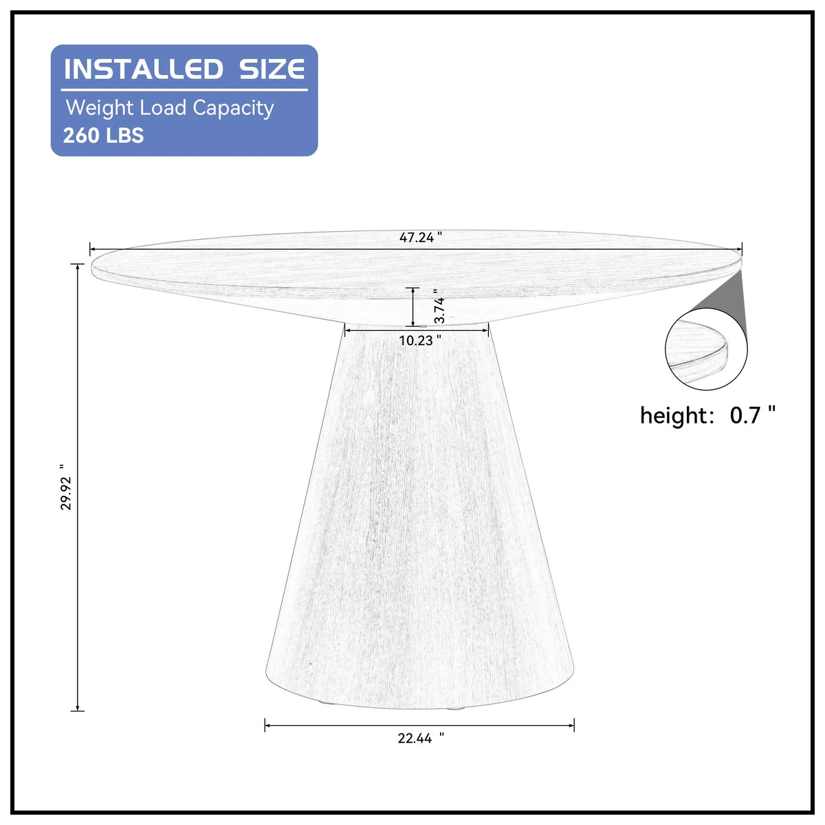 47.24'' Wooden Round Dining Table E511