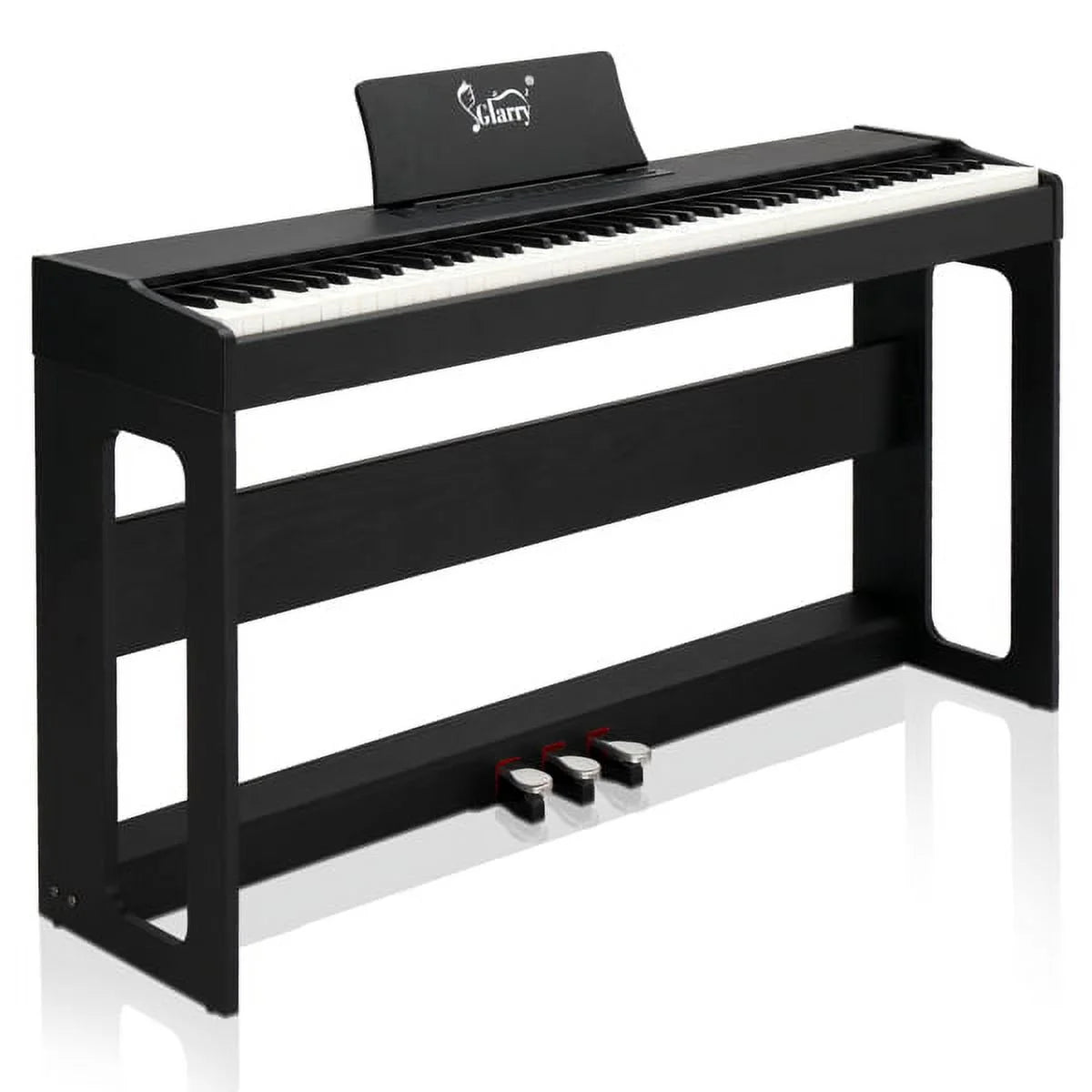 88 Keys Full Weighted Digital Piano with Furniture Stand, Power Adapter, Triple Pedals, Headphone Black H69371